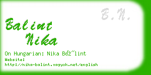 balint nika business card